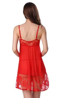 3WISHES Romantic Lace And Mesh Babydoll