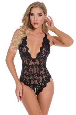 3WISHES Low Cut Crotchless Teddy Lingerie 16 3WISHES Low Cut Crotchless Teddy Lingerie