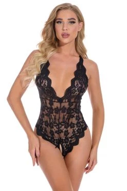 3WISHES Low Cut Crotchless Teddy Lingerie 17 3WISHES Low Cut Crotchless Teddy Lingerie