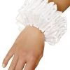 Roma White Ruffled Wrist Cuffs