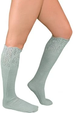 LO Brands Hosiery Light Grey Knit Knee High Socks