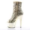 Pleaser 7" Heel Gold Sequin Peep Toe Ankle Boot* Shoes 1 Pleaser 7" Heel Gold Sequin Peep Toe Ankle Boot* Shoes