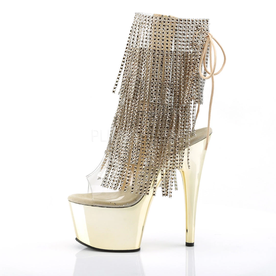 Pleaser Shoes 7" Heel Clear/Gold Open Toe/Heel Ankle Bootie* 4 Pleaser Shoes 7" Heel Clear/Gold Open Toe/Heel Ankle Bootie*