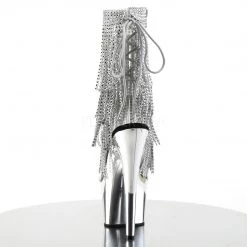 Pleaser 7" Heel Clear/Silver Open Toe/Heel Ankle Bootie*
