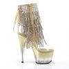 Pleaser 7" Heel Clear/Gold Open Toe/Heel Ankle Boot* Shoes