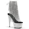 Pleaser 7" Heel Clear/Silver Open Toe Ankle Bootie* Shoes