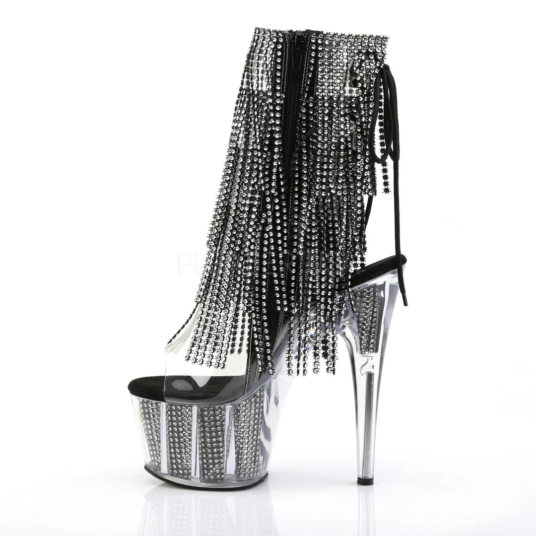 Pleaser Shoes 7" Heel Clear/Black Lace-Up Ankle Boot* 4 Pleaser Shoes 7" Heel Clear/Black Lace-Up Ankle Boot*