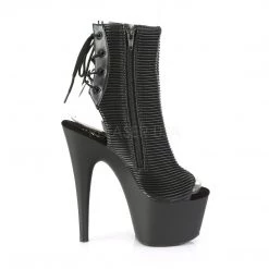 Pleaser 7" Heel Black Faux Leather Platform Booties* Shoes 9 Pleaser 7