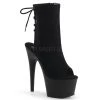 Pleaser Shoes 7" Heel Black Open Heel Ankle Boot*