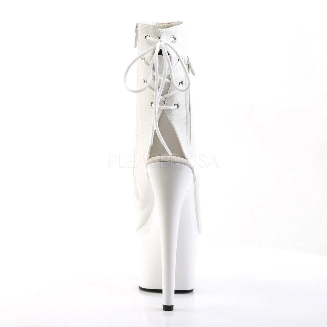 Pleaser 7" Heel White Open Toe/Heel Ankle Boot* Shoes 5 Pleaser 7" Heel White Open Toe/Heel Ankle Boot* Shoes