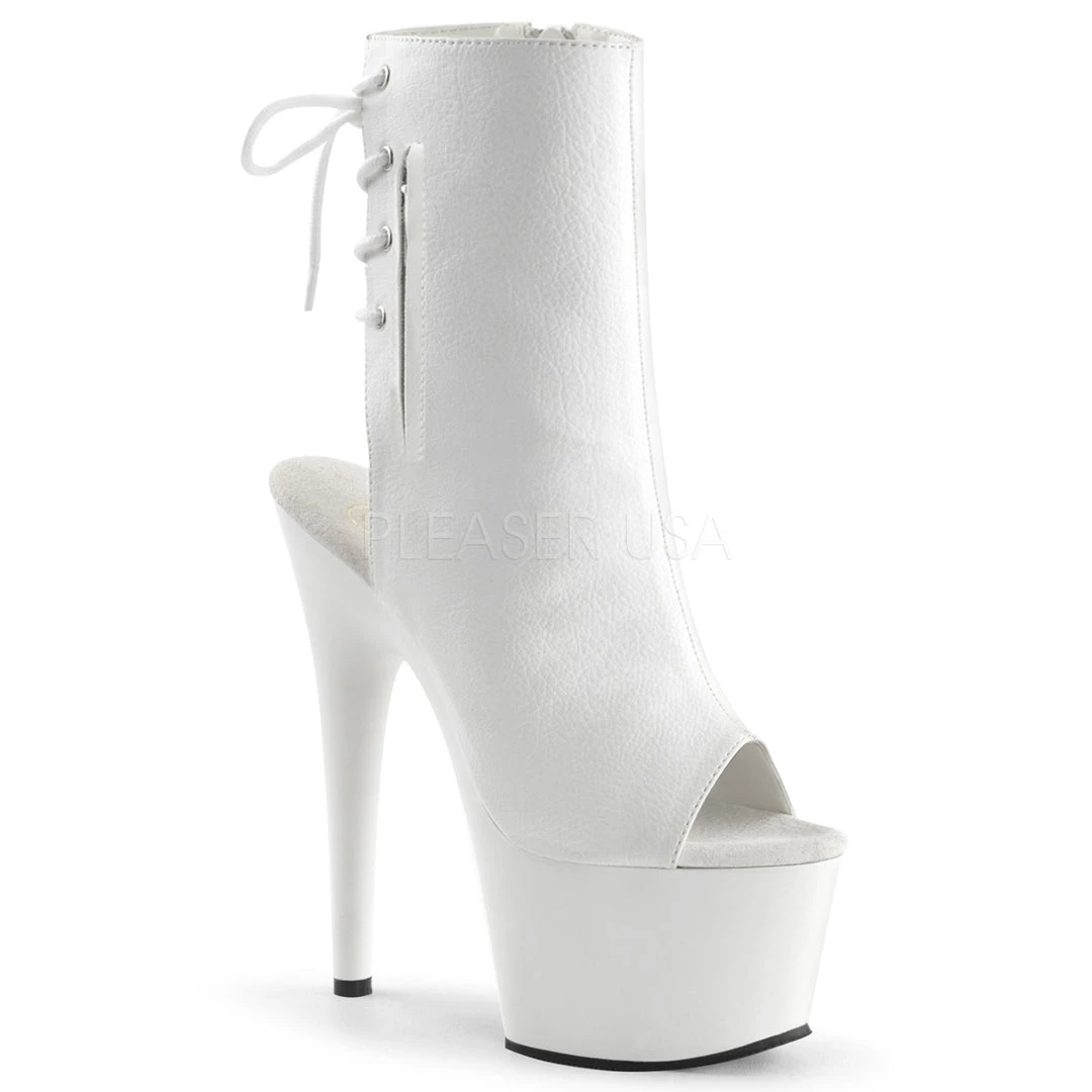 Pleaser 7" Heel White Open Toe/Heel Ankle Boot* Shoes 3 Pleaser 7" Heel White Open Toe/Heel Ankle Boot* Shoes