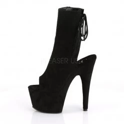 Pleaser Shoes 7" Heel Black Open Toe Ankle Boot*