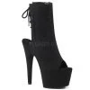 Pleaser Shoes 7" Heel Black Open Toe Ankle Boot*