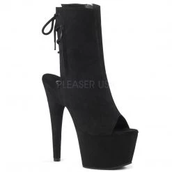 Pleaser Shoes 7" Heel Black Open Toe Ankle Boot*