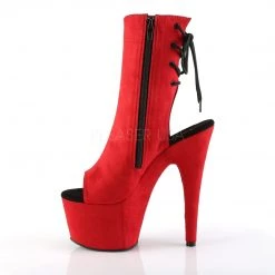 Pleaser 7" Heel Red Open Toe/Heel Ankle Boot*