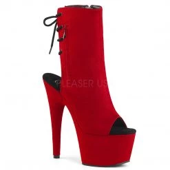 Pleaser 7" Heel Red Open Toe/Heel Ankle Boot*