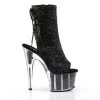 Pleaser 7" Heel Black Glitter Ankle Bootie* Shoes