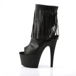 Pleaser Shoes 7" Heel Black Open Heel Ankle Bootie*