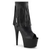 Pleaser Shoes 7" Heel Black Open Heel Ankle Bootie*