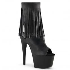 Pleaser Shoes 7" Heel Black Open Heel Ankle Bootie*
