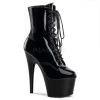 Pleaser Shoes 7" Heel Black Lace-Up Ankle Bootie*