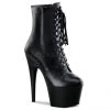 Pleaser 7" Heel Black Lace-Up Booties* Shoes