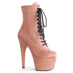 Pleaser 7" Heel Baby Pink Lace-Up Ankle Booties* Shoes