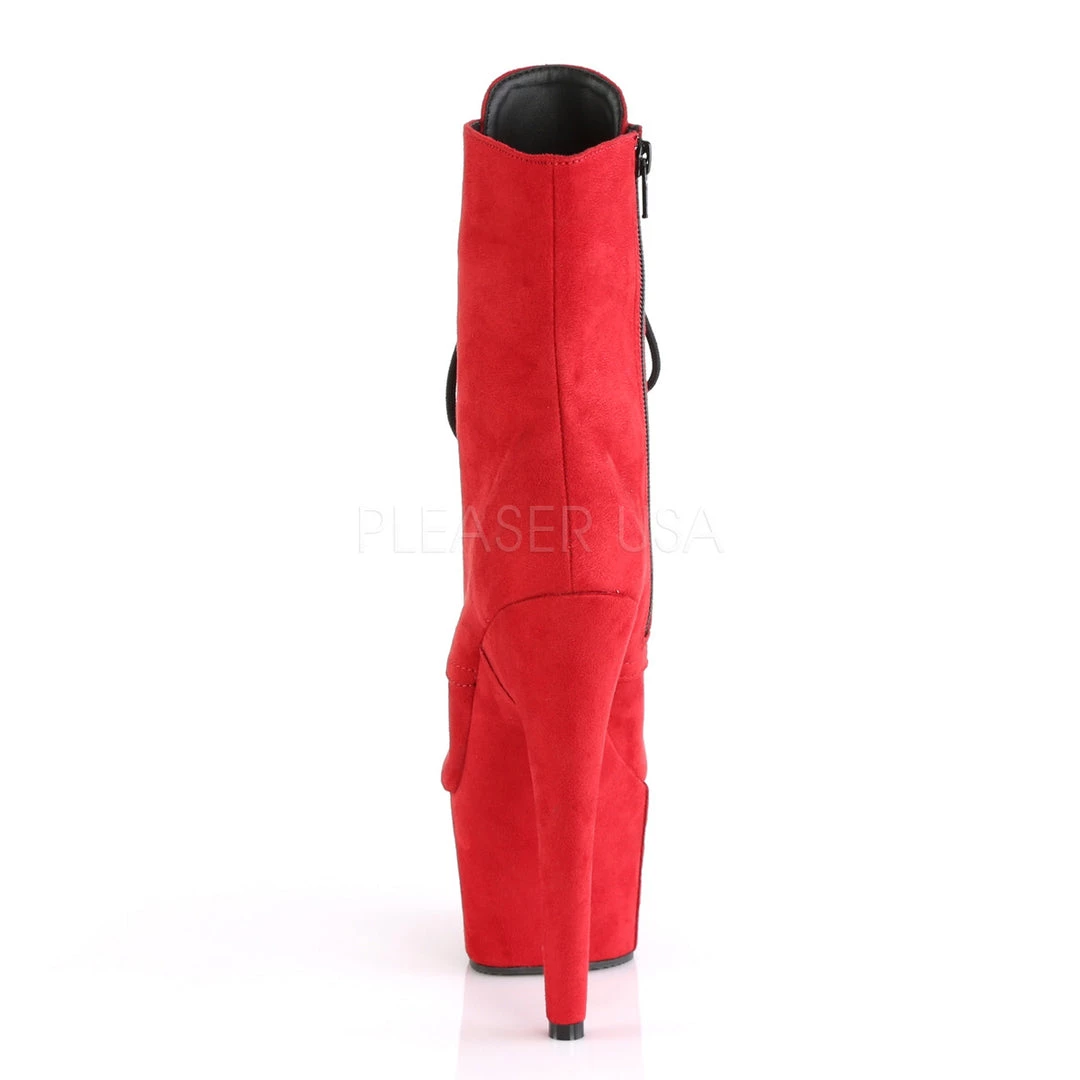 Pleaser Shoes 7" Heel Red Lace-Up Booties* 5 Pleaser Shoes 7" Heel Red Lace-Up Booties*