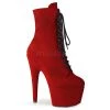 Pleaser Shoes 7" Heel Red Lace-Up Booties*