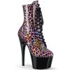 Pleaser 7" Leopard Print Lace-Up Ankle Boot* Shoes