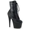 Pleaser Shoes 7" Heel Black Lace-Up Faux Leather Ankle Boot*