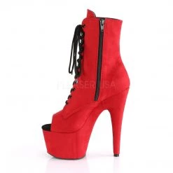 Pleaser 7" Heel Red Lace-Up Platfrom Ankle Boot* Shoes