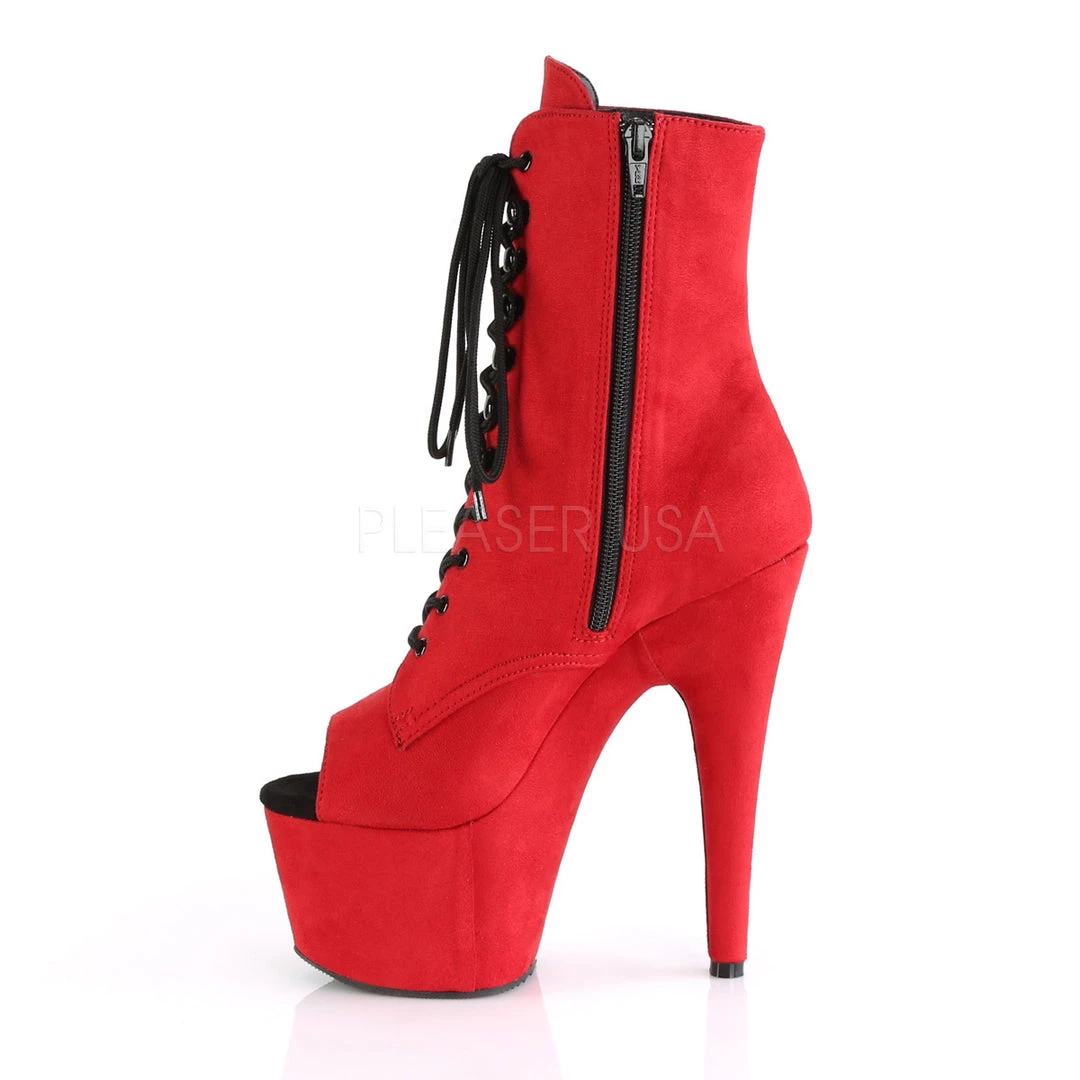 Pleaser 7" Heel Red Lace-Up Platfrom Ankle Boot* Shoes 4 Pleaser 7" Heel Red Lace-Up Platfrom Ankle Boot* Shoes