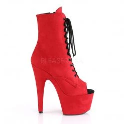 Pleaser 7" Heel Red Lace-Up Platfrom Ankle Boot* Shoes 9 Pleaser 7