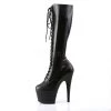 Pleaser 7" Heel Black Faux Leather Over The Knee Boots* Shoes