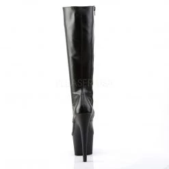 Pleaser 7" Heel Black Faux Leather Over The Knee Boots* Shoes