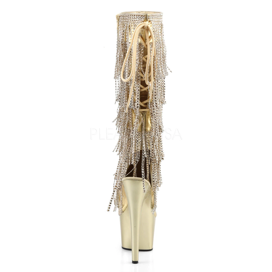 Pleaser 7" Heel Metallic Gold Knee High Boots* 4 Pleaser 7" Heel Metallic Gold Knee High Boots*