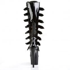 Pleaser 7" Heel Buckle Black Knee High Boots* Shoes