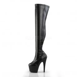 Pleaser 7" Black Platform Stretch Thigh Boots* Shoes