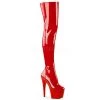 Pleaser 7" Heel Platform Red Stretch Thigh Boots*