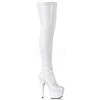 Pleaser 7" Heel White Platform Stretch Thigh Boots* Shoes