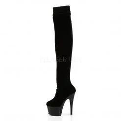Pleaser 7" Black Platform Thigh Boots* Shoes