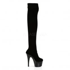 Pleaser 7" Black Platform Thigh Boots* Shoes 9 Pleaser 7