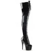 Pleaser 7" Black Platform Thigh High Boots* Shoes
