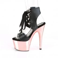 Pleaser 7" Heel Black Lace-Up Sandal Platform Shoes* 7 Pleaser 7