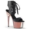 Pleaser 7" Heel Black Lace-Up Sandal Platform Shoes*