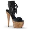 Pleaser 7" Black Glitter Faux Leather Lace-Up Sandal* Shoes 1 Pleaser 7" Black Glitter Faux Leather Lace-Up Sandal* Shoes