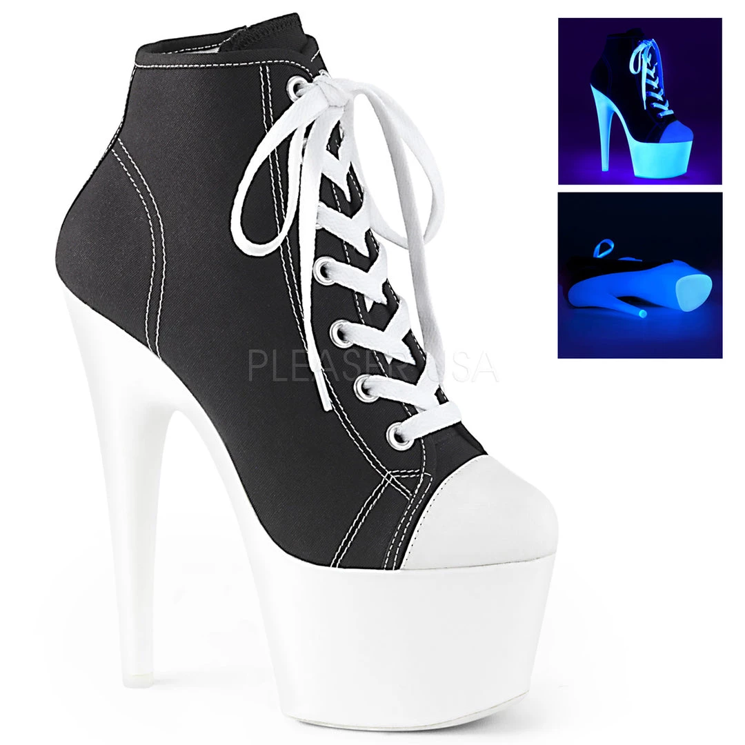 Pleaser 7" Heel Black/White* 3 Pleaser 7" Heel Black/White*