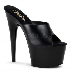 Pleaser 7" Heel Black Peep Toe Platform Shoes*