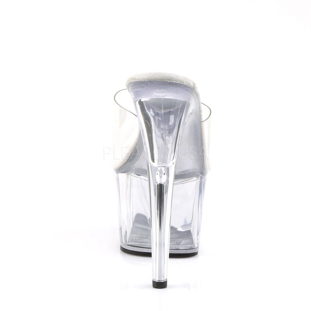 Pleaser Shoes Clear 7" Peep Toe Slide High Heels* 5 Pleaser Shoes Clear 7" Peep Toe Slide High Heels*